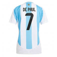 Argentina Rodrigo De Paul #7 Hemmatröja Dam Copa America 2024 Korta ärmar